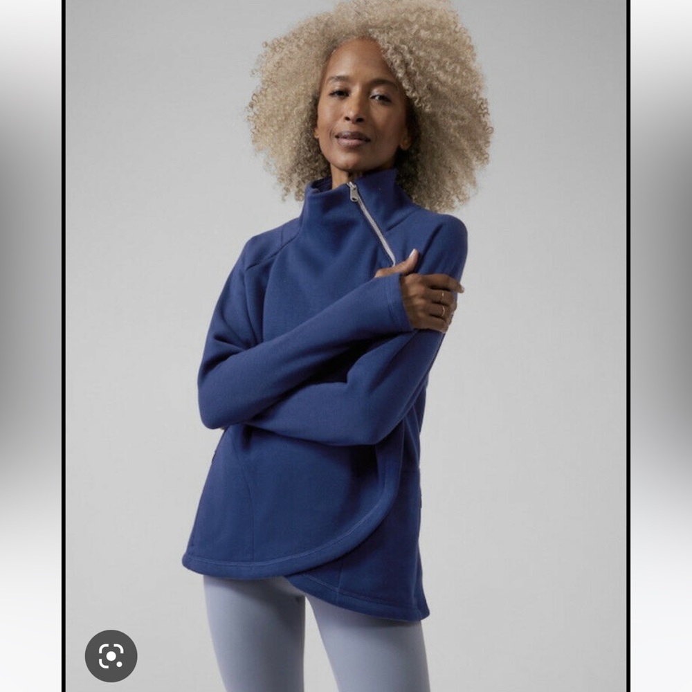 Athleta Blue Quarter-Zip Sweatshirt